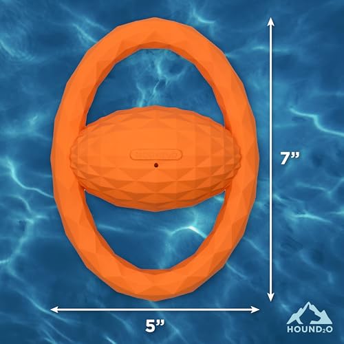Playology Hound2O Squeaky Tug Ball - Floating Outdoor Dog Toy - Orange - color: Orange
