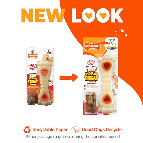 Nylabone Power Chew Knuckle Bone & Pop-In Dog Treat Toy, Large - size: Large/Giant