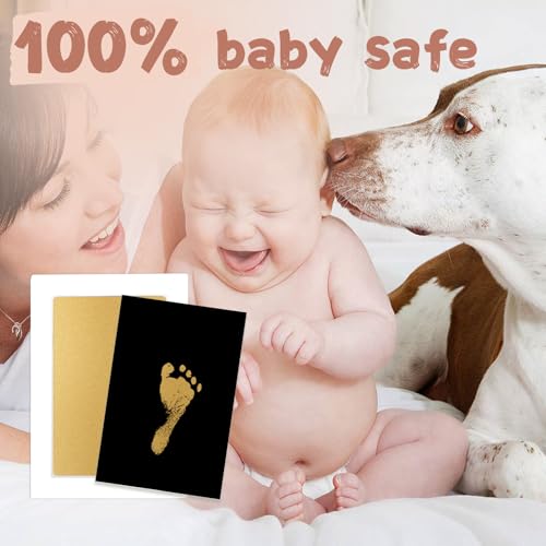 Inkless Baby Hand and Footprint Kit,Clean-Touch Ink Pads - color: Gold and Silver, size: 4-Pack, Large