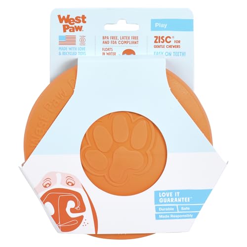 WEST PAW Zisc High-Flying Disc Dog Toy - Small – Tangerine - color: Tangerine, size: Small
