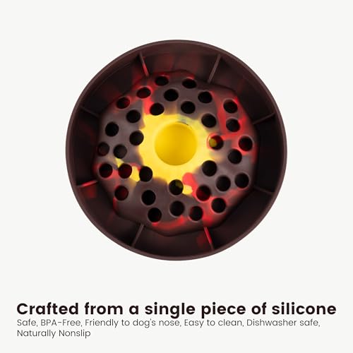 PEGGY11 Volcano-Shaped Silicone Slow Feeder Bowl for Dogs - size: Large