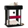 Hey-brother Cat Tree, Sturdy Tower with Sisal-Wrapped Columns, MPJ010SBR - color: Black and Red, size: 18.9 inches