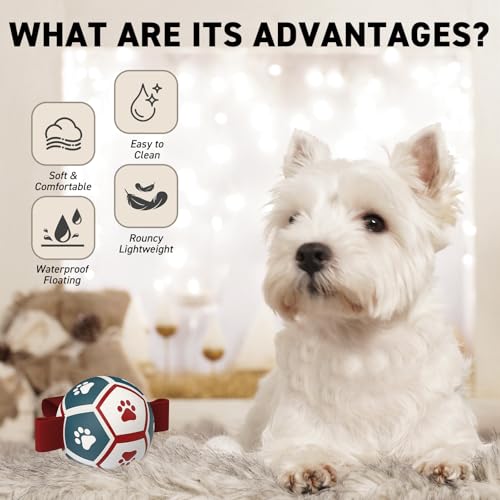 QDAN Small Dog Toys, Puppy Balls, Dog Balls with Straps for Small Breed - color: Red-Blue, size: Extra Small Size 0 (3.5 Inch)