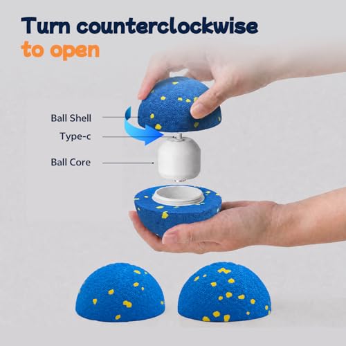 Smart Interactive Dog Toy Ball, 3 Automatic Bouncy Modes, Durable E-TPU Material for Chewing, Rechargeable and IPX7 Waterproof, Enrichment Moving Fetch Toy for Medium Large Dogs (Blue) - color: Blue