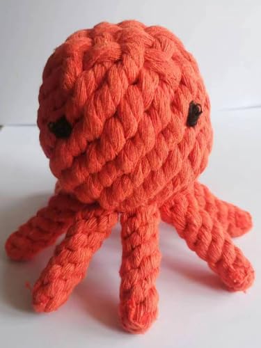 Dog Toys Puppy Teething Chew Toys,Dog Chew Toys Rope Toys,Cat Chew Toys,Safe Braided Toys Healthy Gift - color: orange octopus