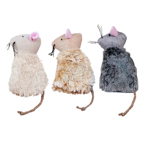 Ipetboom Plush Cat Toy with Realistic Movement 3pcs Plush for Cats - color: 3pcs
