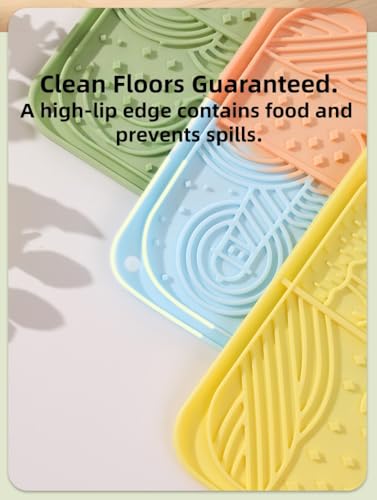 Dog Lick Mat with Suction Cups, Silicone Slow Feeder Mat for Anxiety Relief, Multicolor - color: Multicolor