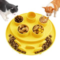 Puzzle Feeder Slow Feeder, Interactive Cat Puzzle Toy for Mental Stimulation, Dishwasher Safe Silicone Enrichment Toys, Reduces Boredom and Trains Intelligence, Yellow - color: Yellow