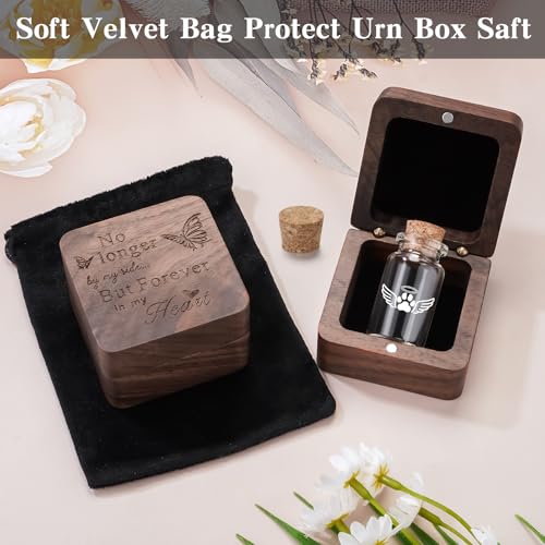 SOITIS Small Pet Urn for Dogs Cats Urns Tiny Glass Urn for Pet Urn Keepsake - color: White Paw