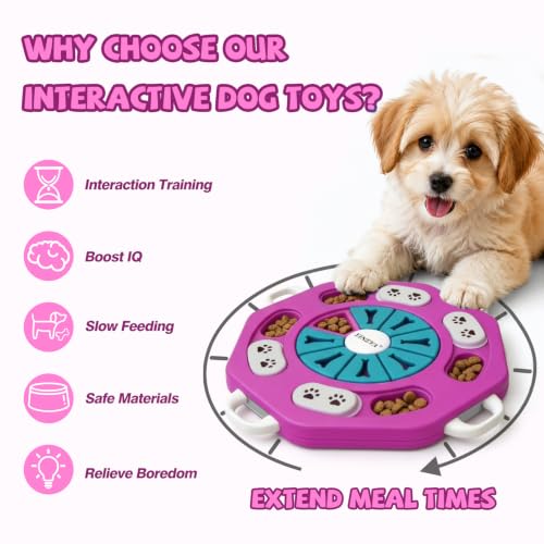 YINEYA Dog Puzzle Toy, Enrichment Toys for Dogs Mental Stimulation - color: Rose