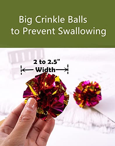 Original Mylar Crinkle Balls Cat Toys - 24 Pack - size: 24 Pack
