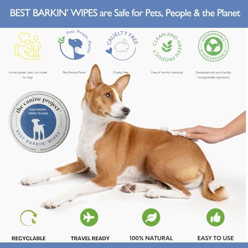 Best BARKIN' Wipes – On-The-Go Individual Micellar Water Dog Wipes - 50Pk - size: 50-Pack