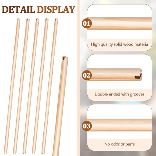 Sintuff Bird Perches Natural Wood Double Slots, 30 Inches, 8 Pcs - size: 30 Inches