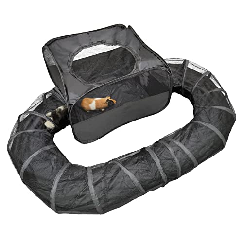 Guinea Pigs Playpen with Surround Tunnel to Run & Exercise Indoor/Outdoor - style: Playpen with Tunnel