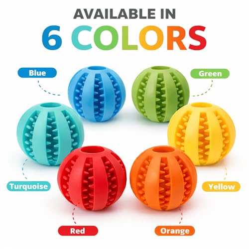 Dog Treat Ball for Small Dogs – Interactive Chew Toy, Teeth Cleaning & Mental Stimulation, Durable Rubber Treat Dispensing Toy - color: Yellow, size: Small
