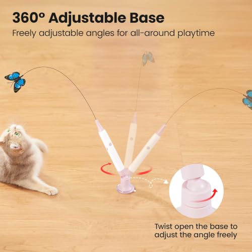 Potaroma Interactive Spinning Butterfly Cat Toy Wand, Rechargebale