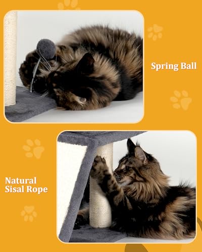 Aechonow Cat Tree for Large Cats, 20x16.5 Perch Bed for Adult Senior Cats - color: L—14''Dark Grey
