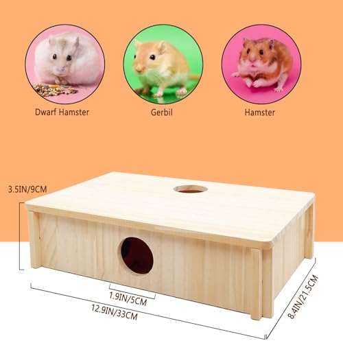 Kathson Multi-Chamber Hamster Tunnel House Maze: 2 Entrance 6 Rooms Hideout - color: Natural wood Hamster Maze House