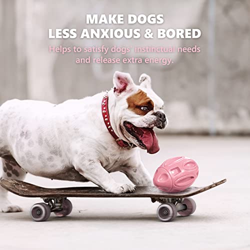 EASTBLUE Dog Toys for Aggressive Chewers, Indestructible Squeaky Football - color: Pink