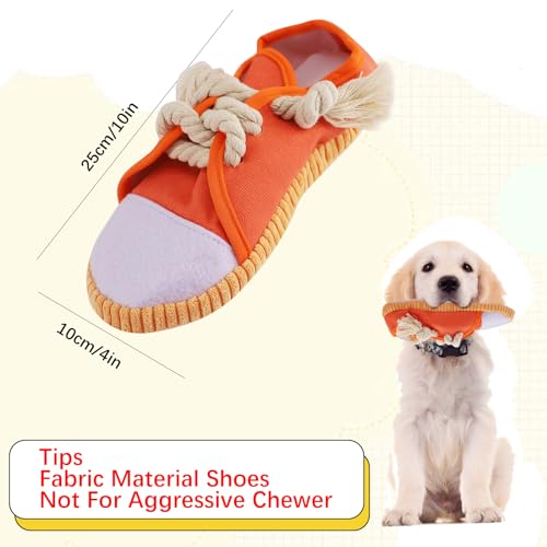 vocheer Durable Dog Chew Toy, Interactive Squeaky Shoe Toy, Orange - color: Orange