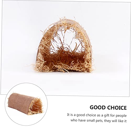 INOOMP Hamster Nest PET Sleeping Tunnel Grass Linen Nest for Small Pets - size: S