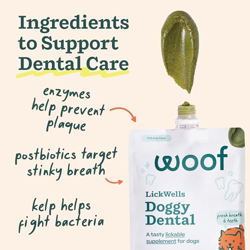 Woof FlipMat Mini & LickWells Doggy Dental Dog Lick Mat Spread, 12 oz