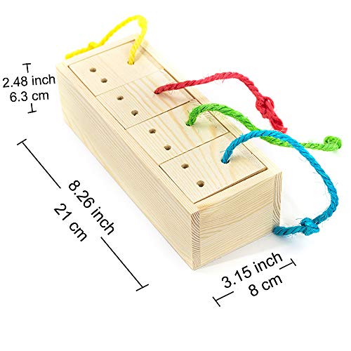 YINGGE Wooden Bird Foraging Feeder Toys, Intelligence Toys for Medium and Large Parrots Sun Conures, Caique, Cockatoo, African Grey, Macaws, Amazon