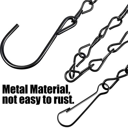 Hotop 2 Pcs Hummingbird Swings and Perches Wooden Dowel Chain, Black