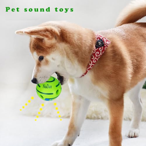 Swing Cluck Ball, A Great pet Dog Toys, interactive dog toy,puppy dog ball,Full of Fun. When a Dog Bites it, it can Make Giggles. It's a Beloved Toy for Pets,giggle ball for dogs (Circular Giggle) - color: Circular Giggle