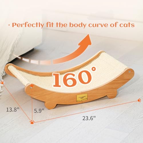 CHEERHOME PETS Sisal Cat Scratcher Bed for Indoor Cats Hammock for Scratching Pad Cat Chair Natural Sisal Scratch Post for Large Cats Scratcher Lounge, Wooden Cat Furniture(Large) (Pack of 3) - size: Standard (Pack of 3)