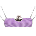 Ferret Tunnel Hanging Hammock Bed, Small Animal Rats Squirrel Toy - color: Purple