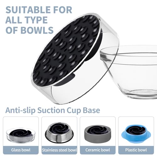 Slow Feeder Dog Bowls Insert, Bestalk Soft Silicone Slow Eating Feeder Insert with Suction Cups for Small, Medium and Large Dogs, Fit into Basic and Elevated Dog Bowls, Black - color: Black, size: M