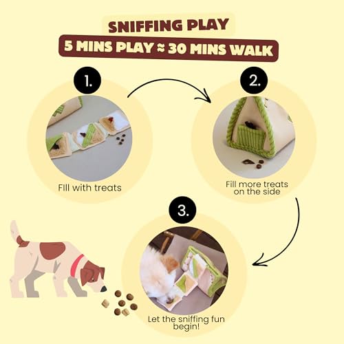 Interactive Dog Toys, Snuffle Puzzle Toys for Small Medium Large Dogs – Durable Hide & Seek Treat Dispenser with Squeaky & Crinkle Sounds, 2-in-1Chew Toy, Dog Birthday for Gifts (Tissue Box) - color: Tissue Box