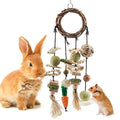 Bissap Bunny Chew Toy, Rabbits Cage Hanging Chew Toys and Treats Grapevine Wreaths Rattan Ring with Snacks for Guinea Pigs Chinchillas Hamsters Rats and Other Small Pets Teeth Grinding - size: 1 PCS