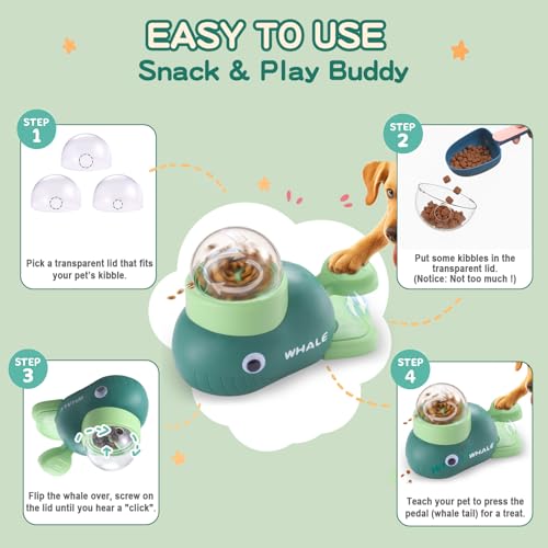 Interactive Dog Toys & Cat Toys for Indoor Cats, Dog Puzzle Toy Slow Feeder Bowl, Puppy Enrichment Toys, Interactive Cat Toys, Dog Feeder Puzzle Toy for Smart Dogs to Keep Them Busy - color: Whale-Green