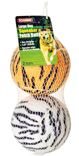 TOURNA 5-Inch Large Tennis Squeaker Ball Fun Animal Print Dog Toy for Large Dogs - style: 2 Pack