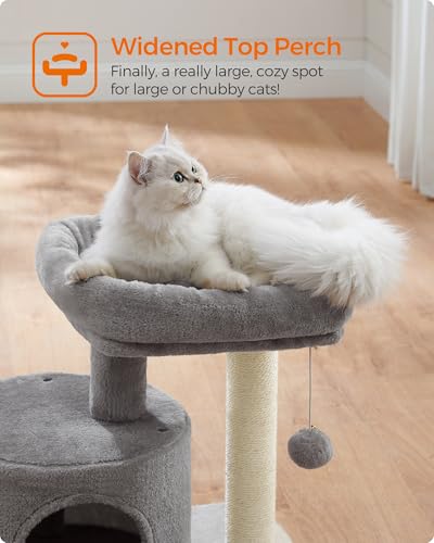 Feandrea Cat Tree, 18.5-in Small Cat Tower, Cute Kittens Condo, Light Gray - color: Light Gray