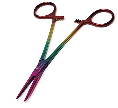 Dog Pet Ear/Nose Hair Puller Grooming Hemostat Locking Forceps Pliers, 5.5" (14cm), Straight (Lava) - color: Lava