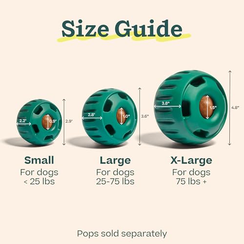 WOOF Pupsicle Interactive Dog Ball Toy for Dogs 25-75 lbs - Green - color: Green, size: Large