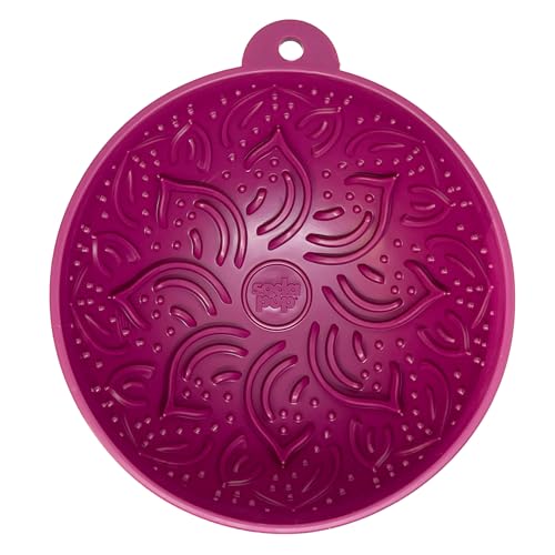 SodaPup Garden Tipsy Bowl eMat – Durable Lick Mat Enrichment Feeder Made in USA from Non-Toxic, Pet-Safe, Food Safe Rubber for Mental Stimulation, Avoiding Overfeeding, Calming, & More - color: Magenta Garden of Eatin' Tipsy Bowl