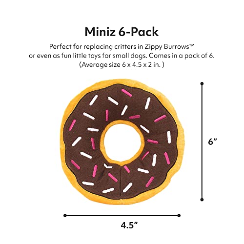ZippyPaws Burrow Replacement Miniz Squeaky Enrichment - Mixed Food 6 Pack - style: Assorted Foods (6-Pack)