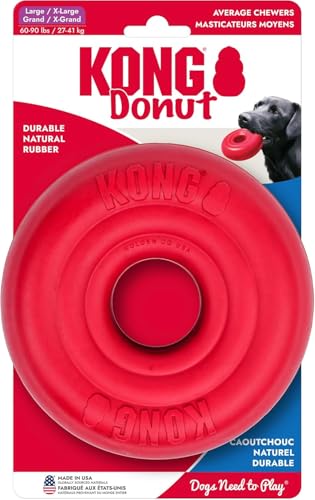 KONG Donut Dog Toy, Natural Rubber Chew Toy, for Large/X-Large Dogs - size: (Large/X-Large)