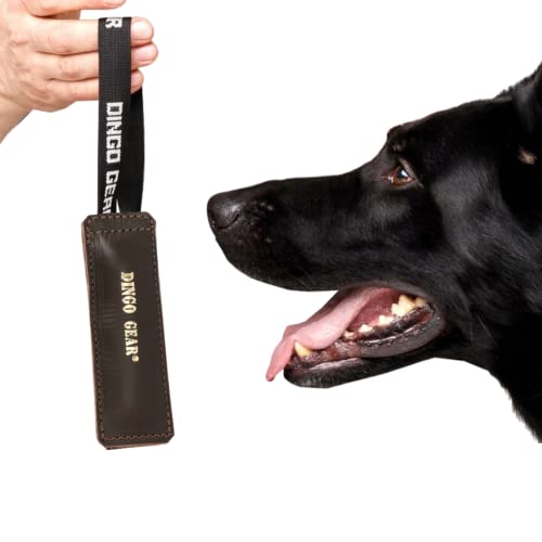 Dingo Gear Dog tug Toy, Genuine Leather, Brown 16,5 in - color: Chocolate, size: M