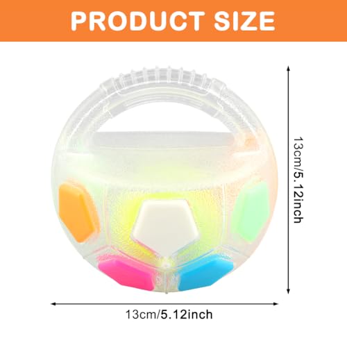 Dog Calming Ball with Handle -Squeaky Floating Rubber Dog Soccer Ball,White - color: white