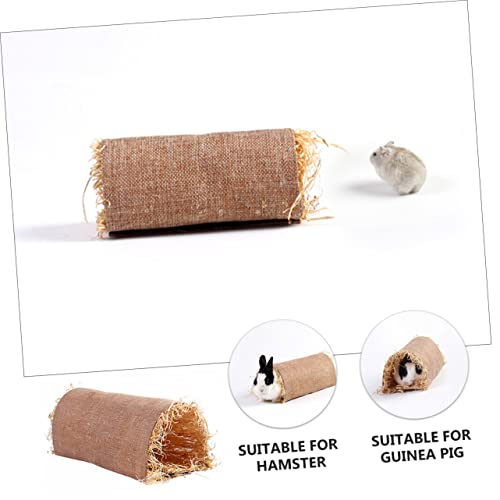 INOOMP Rabbit Tunnel Nest for Small Pets Wear Resistant Grass Linen - size: M