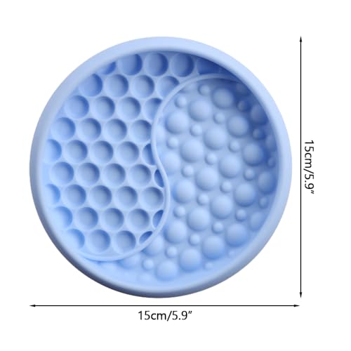 Dog Lick Bowl, Silicone Anti-Choking Cat Feeding Bowls Non-Slip Pet Slow Feeder Bowl with Suction Cups for Dogs Cats - color: Blue