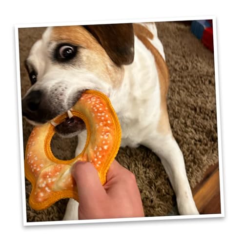 Doggijuana Twisted Pretzel & Pretzel Ring Dog Toy Bundle | 2 Pack, Squeaky - style: Twisted Pretzel & Pretzel Ring