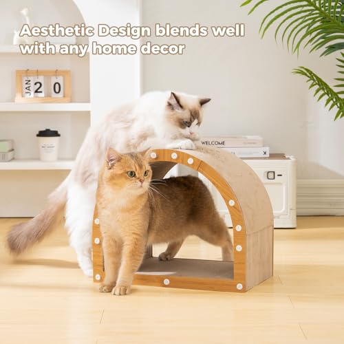 Avont Cardboard Cat Scratcher House, Kitten Tunnel & Scratching Pad