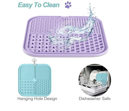 Dog, cat Silicone Food Grade Licking mat Slow Feeder Great for Yogurt,Peanut Butter Cold Smear Treats (Black, Medium) - color: Black