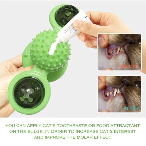 GBSYU Interactive Windmill Cat Toys with LED Light Ball Suction Cup Catnip Cat Chew Exercise Toy for Indoor Cats - color: Green